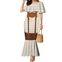 Traditional German Costume - Lederhosen and Soft Pretzel Mermaid Dress Old Vintage Bavarian Pattern