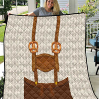 Traditional German Costume - Lederhosen and Soft Pretzel Quilt Old Vintage Bavarian Pattern