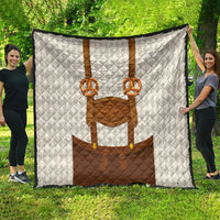 Traditional German Costume - Lederhosen and Soft Pretzel Quilt Old Vintage Bavarian Pattern