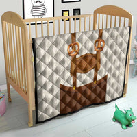 Traditional German Costume - Lederhosen and Soft Pretzel Quilt Old Vintage Bavarian Pattern