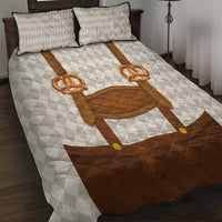 Traditional German Costume - Lederhosen and Soft Pretzel Quilt Bed Set Old Vintage Bavarian Pattern