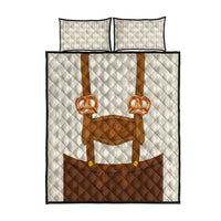 Traditional German Costume - Lederhosen and Soft Pretzel Quilt Bed Set Old Vintage Bavarian Pattern
