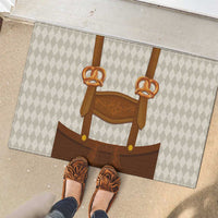 Traditional German Costume - Lederhosen and Soft Pretzel Rubber Doormat Old Vintage Bavarian Pattern