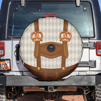 Traditional German Costume - Lederhosen and Soft Pretzel Spare Tire Cover Old Vintage Bavarian Pattern