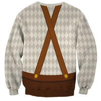 Traditional German Costume - Lederhosen and Soft Pretzel Sweatshirt Old Vintage Bavarian Pattern