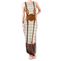 Traditional German Costume - Lederhosen and Soft Pretzel Tank Maxi Dress Old Vintage Bavarian Pattern