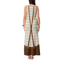 Traditional German Costume - Lederhosen and Soft Pretzel Tank Maxi Dress Old Vintage Bavarian Pattern