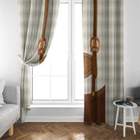 Traditional German Costume - Lederhosen and Soft Pretzel Window Curtain Old Vintage Bavarian Pattern