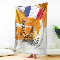 Bastille Day Blanket France Typography Art Grunge Style