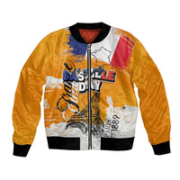Bastille Day Bomber Jacket France Typography Art Grunge Style