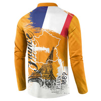 Bastille Day Button Sweatshirt France Typography Art Grunge Style