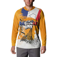 Bastille Day Button Sweatshirt France Typography Art Grunge Style