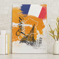 Bastille Day Canvas Wall Art France Typography Art Grunge Style