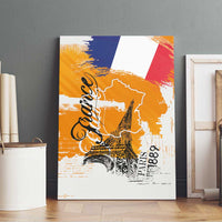 Bastille Day Canvas Wall Art France Typography Art Grunge Style