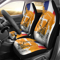 Bastille Day Car Seat Cover France Typography Art Grunge Style