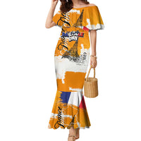 Bastille Day Family Matching Mermaid Dress and Hawaiian Shirt France Typography Art Grunge Style