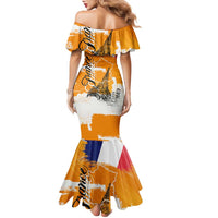 Bastille Day Family Matching Mermaid Dress and Hawaiian Shirt France Typography Art Grunge Style