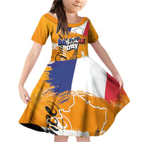 Bastille Day Family Matching Off Shoulder Short Dress and Hawaiian Shirt France Typography Art Grunge Style