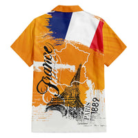 Bastille Day Family Matching Puletasi and Hawaiian Shirt France Typography Art Grunge Style