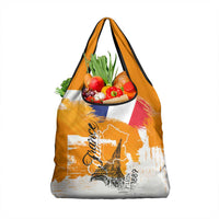 Bastille Day Grocery Bag France Typography Art Grunge Style