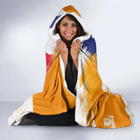 Bastille Day Hooded Blanket France Typography Art Grunge Style