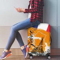 Bastille Day Luggage Cover France Typography Art Grunge Style