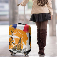 Bastille Day Luggage Cover France Typography Art Grunge Style