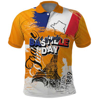 Bastille Day Polo Shirt France Typography Art Grunge Style