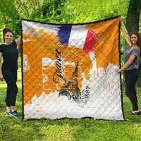 Bastille Day Quilt France Typography Art Grunge Style