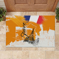 Bastille Day Rubber Doormat France Typography Art Grunge Style