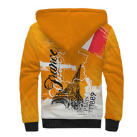 Bastille Day Sherpa Hoodie France Typography Art Grunge Style