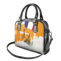 Bastille Day Shoulder Handbag France Typography Art Grunge Style