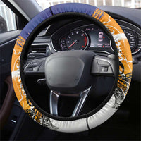 Bastille Day Steering Wheel Cover France Typography Art Grunge Style