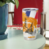 Bastille Day Tumbler Cup France Typography Art Grunge Style