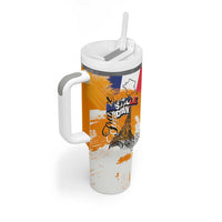 Bastille Day Tumbler With Handle France Typography Art Grunge Style