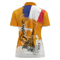 Bastille Day Women Polo Shirt France Typography Art Grunge Style