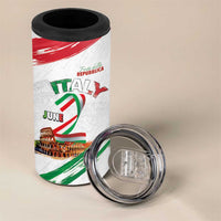 Italian National Day 4 in 1 Can Cooler Tumbler Festa della Repubblica-The Colosseum Grunge Style