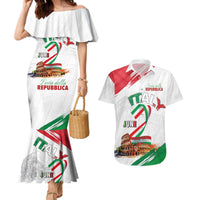 Italian National Day Couples Matching Mermaid Dress and Hawaiian Shirt Festa della Repubblica-The Colosseum Grunge Style
