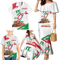 Italian National Day Family Matching Mermaid Dress and Hawaiian Shirt Festa della Repubblica-The Colosseum Grunge Style