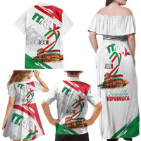 Italian National Day Family Matching Off Shoulder Maxi Dress and Hawaiian Shirt Festa della Repubblica-The Colosseum Grunge Style