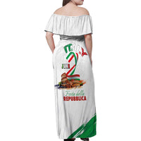 Italian National Day Family Matching Off Shoulder Maxi Dress and Hawaiian Shirt Festa della Repubblica-The Colosseum Grunge Style