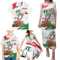 Italian National Day Family Matching Puletasi and Hawaiian Shirt Festa della Repubblica-The Colosseum Grunge Style