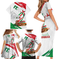 Italian National Day Family Matching Short Sleeve Bodycon Dress and Hawaiian Shirt Festa della Repubblica-The Colosseum Grunge Style