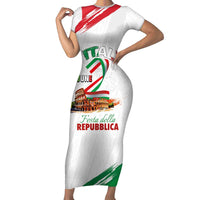Italian National Day Family Matching Short Sleeve Bodycon Dress and Hawaiian Shirt Festa della Repubblica-The Colosseum Grunge Style