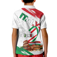 Italian National Day Kid Polo Shirt Festa della Repubblica-The Colosseum Grunge Style