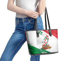 Italian National Day Leather Tote Bag Festa della Repubblica-The Colosseum Grunge Style