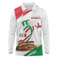 Italian National Day Long Sleeve Polo Shirt Festa della Repubblica-The Colosseum Grunge Style