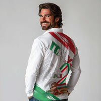 Italian National Day Long Sleeve Polo Shirt Festa della Repubblica-The Colosseum Grunge Style