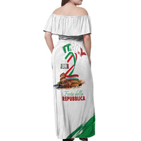 Italian National Day Off Shoulder Maxi Dress Festa della Repubblica-The Colosseum Grunge Style