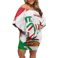 Italian National Day Off Shoulder Short Dress Festa della Repubblica-The Colosseum Grunge Style